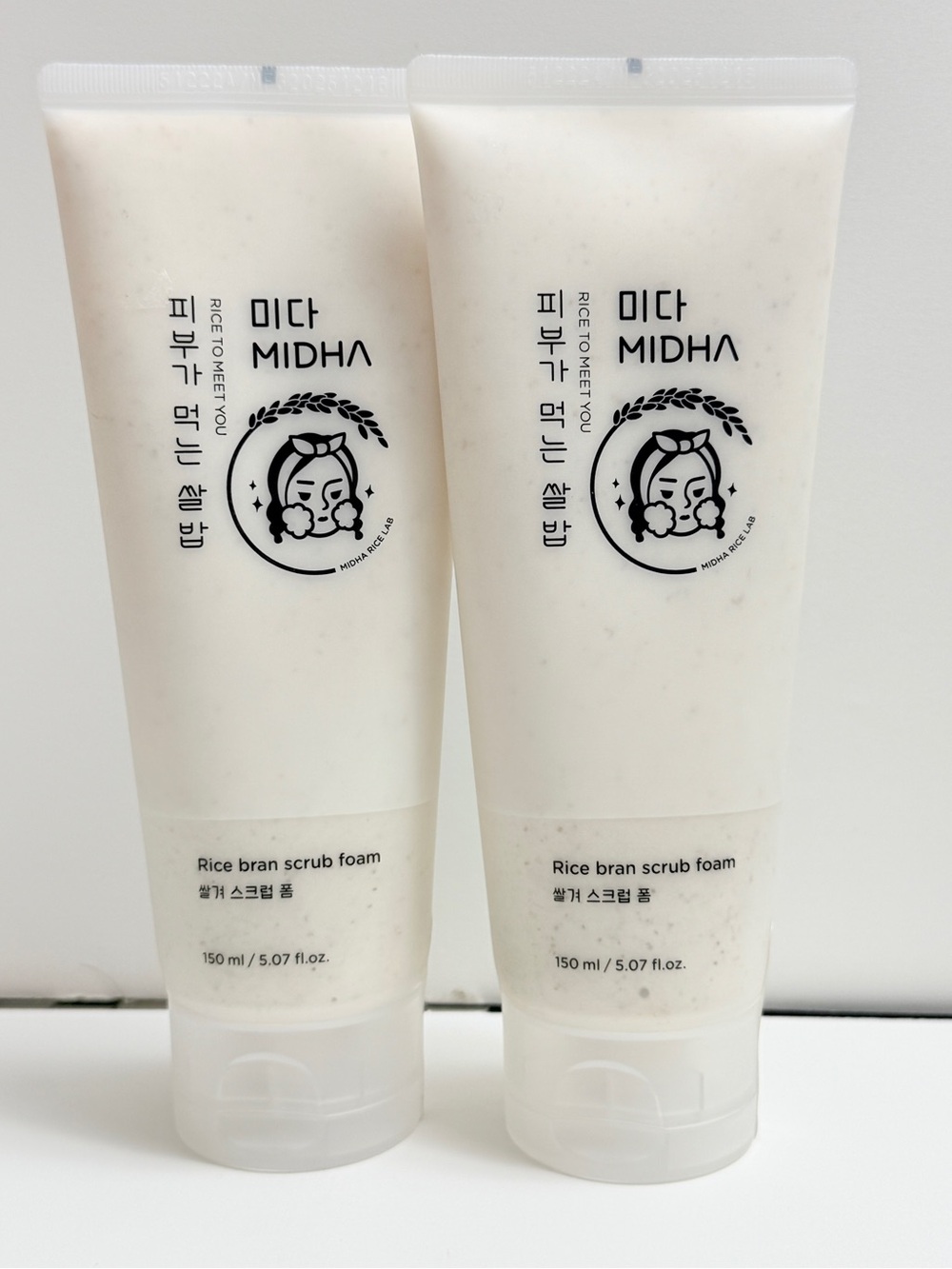 Midha Rice Bran Scrub Foam: Deep Cleansing, Pore-Purifying & Hydrating  (x 2)